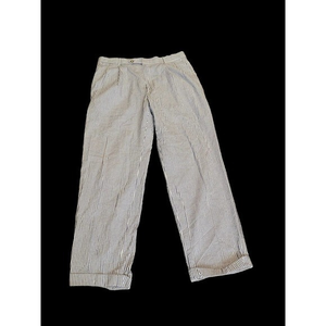 Berle Blue White Seersucker Pants Pleated Cuffed 36R Cotton 29” inseam
